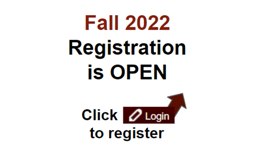Fall 2022 registration is OPEN