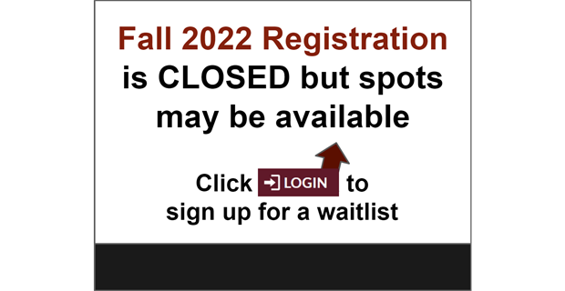 Fall 2022 Waitlist Registration